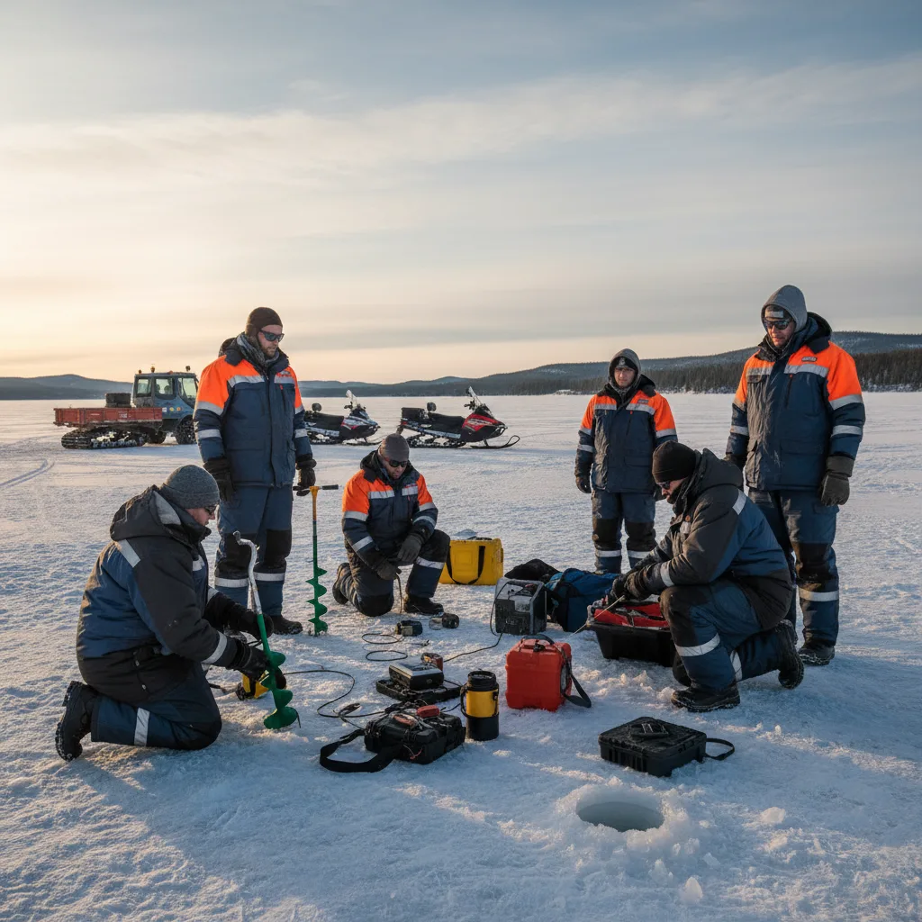 Preparação de equipamentos para expedição ice fishing